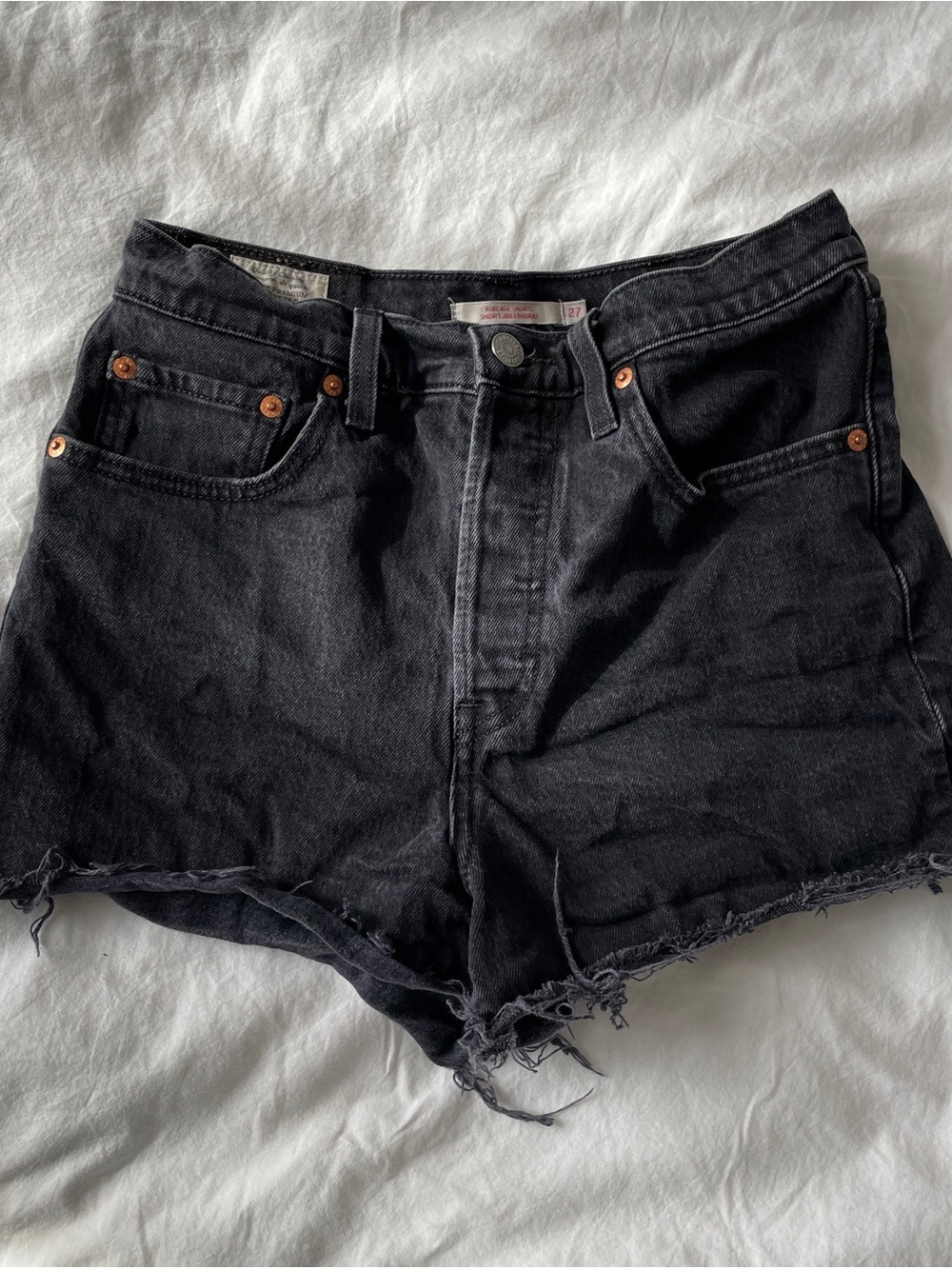 Levi's Black Ribcage Shorts